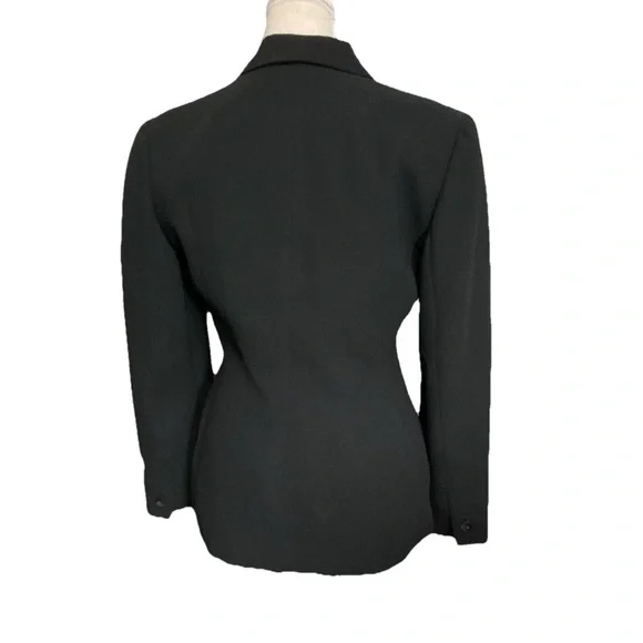 Larry Levine Petites Black Double Breasted Suit Jacket Business Size 4P - Picture 3 of 4